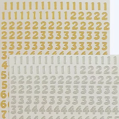 SMALL CARD MAKING NUMBER STICKERS Birthday Craft Peel Off Embellishments 0-9 • £2.68