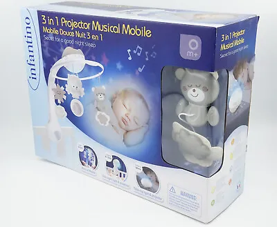 Infantino Projector Musical Mobile 3-in-1 Cot Crib Music Sounds Lights New • £36.99