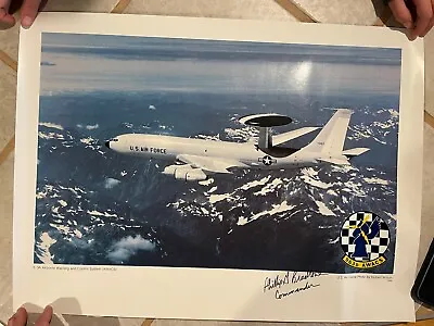 SIGNED Poster - USAF Air Force 963d AWACS E-3A - General Phillip M Breedlove • $19.99