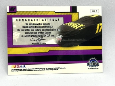 $6 • Buy Matt Kenseth 2004 Press Pass RACE USED Car Cover #98/690 NASCAR Card MT