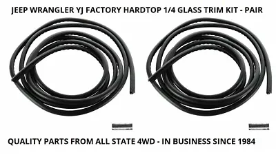 87-95 Fits Jeep Wrangler YJ Hardtop Side Window Molding Trim Kit Pair With Clip • $34.99