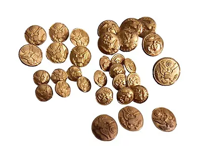 Vintage Military Brass Buttons Lot Of 32 Military Buttons • $33.95