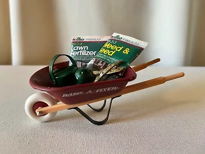 Dollhouse Miniatures  Radio Flyer  Wheel Barrow With Extras • $25