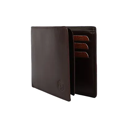 Vera Pelle Mens Wallet Dark Brown Made In Italy Italian Leather 10 Credit Cards • $89