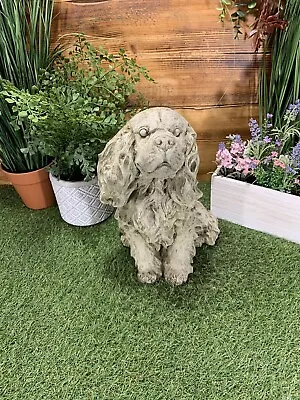 Stone Garden King Charles/cocker Spaniel Dog Statue Gift Ornament • £36.70