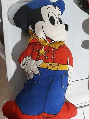 Disney Mickey Mouse Cut And Sew Craft Fabric Pillow Vintage Sherrif  • $14.96