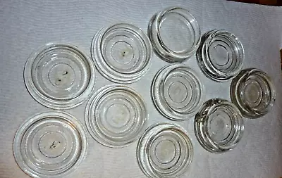 Vintage Antique Clear Glass Furniture Coasters Protectors Casters Lot Of 10 • $29