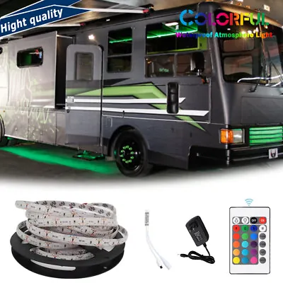 $17.09 • Buy 5M RGB Interior & Exterior LED Camper Awning RV Boat Light Set W/ Remote Durable