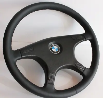 Steering Wheel OEM  BMW Leather Vintage Genuine 17 000 Miles E32 E34  535i • $206.09