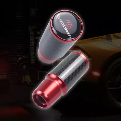 Universal MS MAZDASPEED Red Carbon Fiber Manual Racing Gear Shift Knob 90mm • $15.88