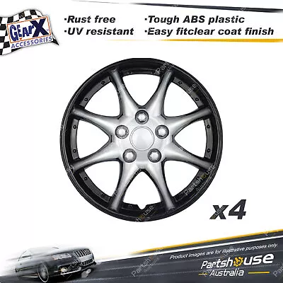 4 Pcs Of GearX Wheel Covers 14  Notechis Ice Black And Silver Automative Parts • $52.95