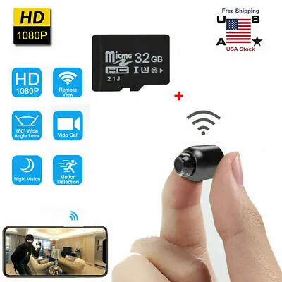 Mini Camera WiFi Video And Audio Recorder IP Cam Smart Home Night Vision USA • $24.99