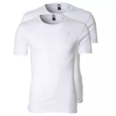 G-Star Men's Raw Baseball Crew Twin Pack Basic White D07205 124 110 • £36.17