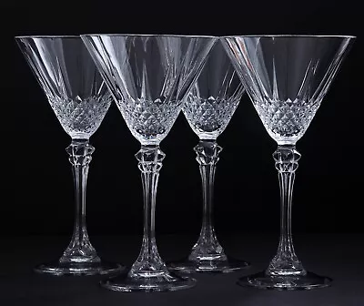 Set Of 4 Cristal D'Arques Longchamp Clear Martini Glasses 7 7/8  • $110