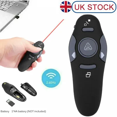 Wireless PPT USB Presenter Power Point Presentation Laser Pointer Clicker Pen UK • £5.95