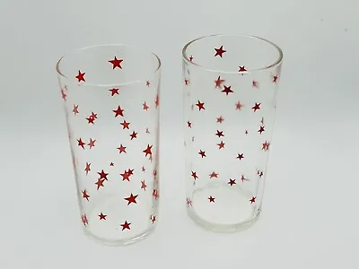 Set Of 2 Vintage MCM Swanky Swig Red Star Glasses 5” • $12.90