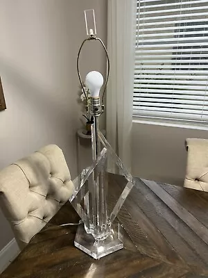 Vintage Mid Century Modern Lucite Sculptural Iceberg Accent Table Lamp • $92.50