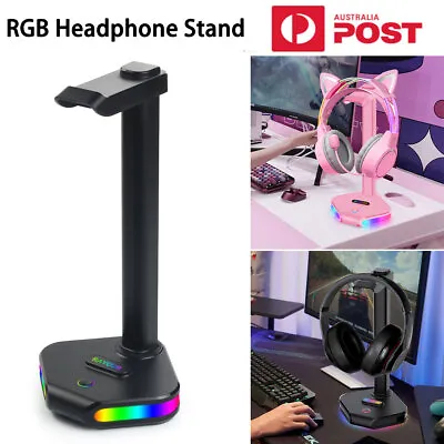 $24.99 • Buy RGB Universal Gaming Headset Stand Headphone Bracket Gaming Earphone Holder AU