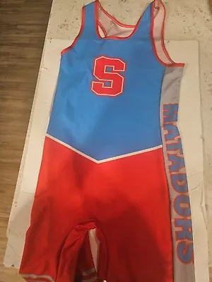 High School Team Issued Wrestling Singlet Lycra Gym Jock Name Uniform XL • $25