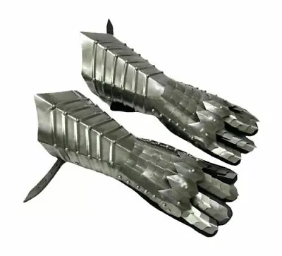 £30.45 • Buy Medieval Gauntlets Pair Iron Steel Gloves Armor Halloween Costume New Year Gift