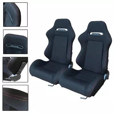 2pcs Left Right Reclinable Sports Bucket Racing Seats With Sliders Design • $263.87