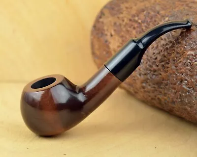 KNOLLE (no. 23) Bent Apple Smooth Brown Chubby Tobacco Smoking Pipe • $30.99