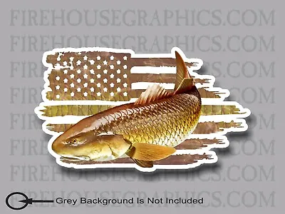 American Flag Redfish Spot Tail Bass Red Drum Fish Fishing Sticker Decal  • $16.99