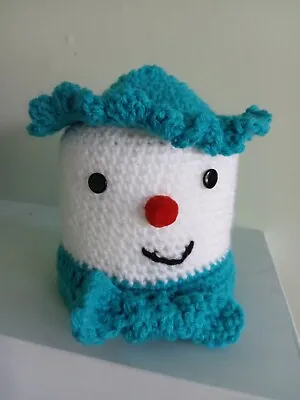 £3.99 • Buy The Snowman Toilet Roll Cover Hand Crocheted Acrylic Wool Blue And White 
