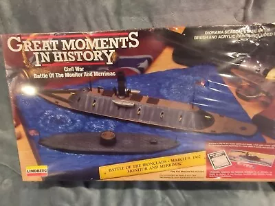 Lindberg Plastic Model Kit Civil War Battle Of The Monitor & Merrimac New Sealed • $18.99