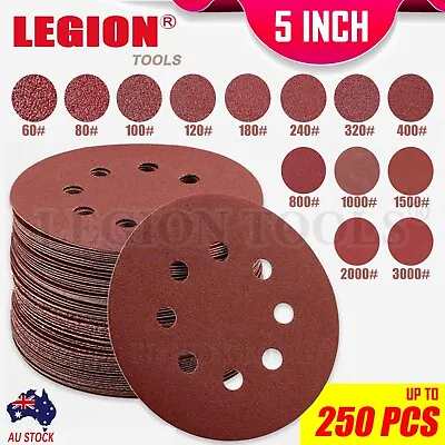 Sanding Discs 125mm 5  8-Hole 60-3000 Grit Orbital Sander Pads Sandpaper • $18.50