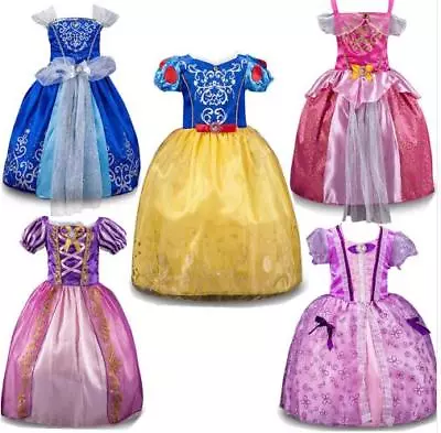 $25.19 • Buy Kids Girls Princess Costume Fairytale Dress Up Snow White Rapunzel Cinderella 