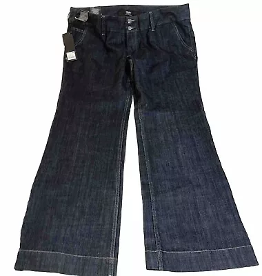 Mossimo Trouser Jeans Wide Leg Womens 18 Low Rise Premium Dark Denim New With Ta • $27.45