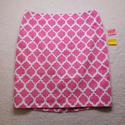 Talbots Women's Size 18 100% Cotton Lining Poly Maxi Skirt Slit White Pink READ • $14.99