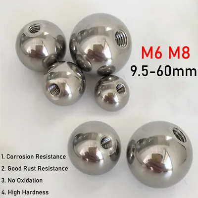 M6 M8 Half-hole Thread Ball Bearing Round Balls Dia 9.5-60mm 304 Stainless Steel • $3.58