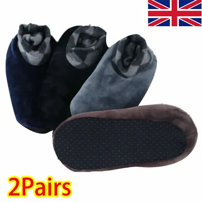£5.95 • Buy 2 Pairs Mens Winter Warm Home Fleece Thick Bed Sock Non Slip Slipper Floor Socks