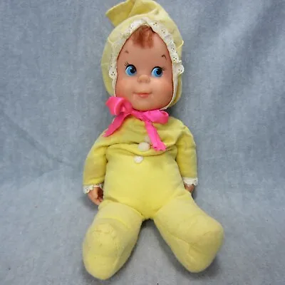 Mattel Baby Beans Rare Sz 15in Doll Yellow W Pink Bow • $44.99