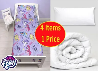 My Little Pony Toddler Bed Set 4 In 1 Bed In Bag Duvet Pillow Cover Pillow Case • £19.49