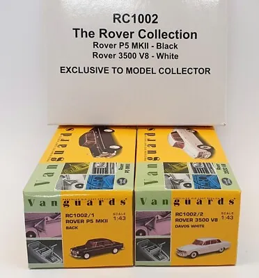 Vanguards 1/43 Scale RC1002 The Rover Collection Rover P5 Blk + Rover 3500 White • £59.99