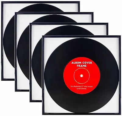 4 Pack Black Music Record Album Frame Display 12.5 X12.5  Music Vinyl LP Al... • $45.57
