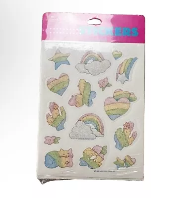 Vintage 1989 Hallmark Sticker Sheet X 4 Rainbow Cloud Cat 80s New Sealed • $100