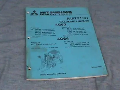 Mitsubishi  Forklift  OEM Parts List  GAS ENGINES 4G63 4G64   FG/FGC Series LQQK • $46.95