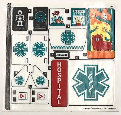 Lego New Sticker Sheet Only For Set 60330 Hospital Set  • $2.99