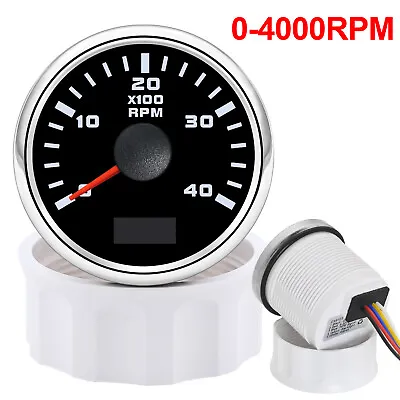 52mm Boat Marine Tachometer Diesel Engine Tacho Gauge 0-4000 RPM LCD Hourmeter • $26