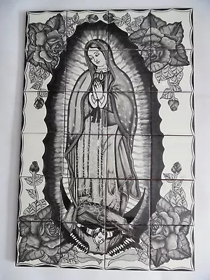 25  CERAMIC TILE MURAL Mexican Talavera Mosaic Hand Painted Backsplash • $149