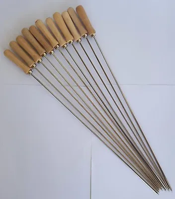 11 X Stainless Steel Small Skewers 45 Cm For Cypriot Greek BBQ Foukou Charcoal • £27.99