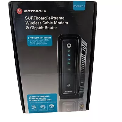 Motorola SBG6580-G228 SURFboard Black 4 LAN Ports DOCSIS3.0 Wi-Fi Modem & Router • $27.95