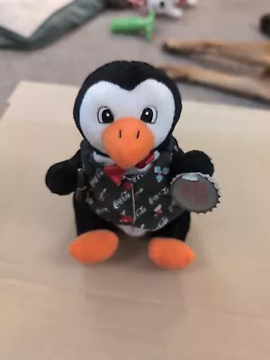 Collectible Coca Cola Brand Bean Bag Plush - Penguin In Holiday Vest • £9.99