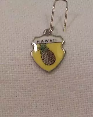 Vintage REU Sterling/Enamel Hawaii - Pineapple - Yellow Bracelet/Travel Charm  • $24.99