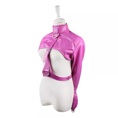 $42.89 • Buy PU Leather Asylum Straight Jacket Rose Red Body Harness Restraint Armbinder BDSM