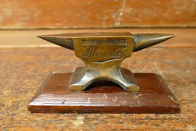 Vintage Talleres Metalurgicos Alcaide Mini Advertising Pig Style Brass Anvil • $249.95